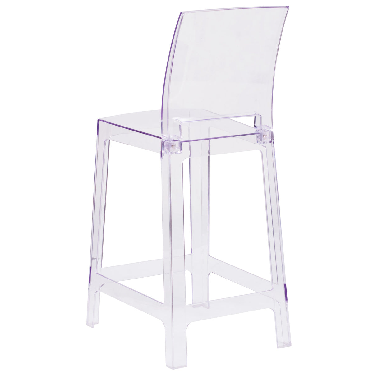 Flash Furniture OW-SQUAREBACK-24-GG Ghost Counter Stool with Square Back in Transparent Crystal - Wedding Chairs - View 5