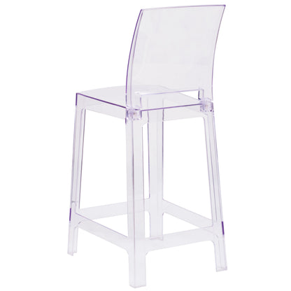 Flash Furniture OW-SQUAREBACK-24-GG Ghost Counter Stool with Square Back in Transparent Crystal - Wedding Chairs - View 5