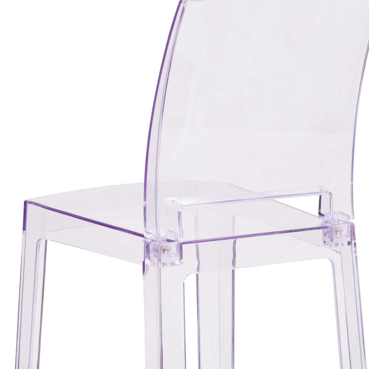 Flash Furniture OW-SQUAREBACK-24-GG Ghost Counter Stool with Square Back in Transparent Crystal - Wedding Chairs - View 6