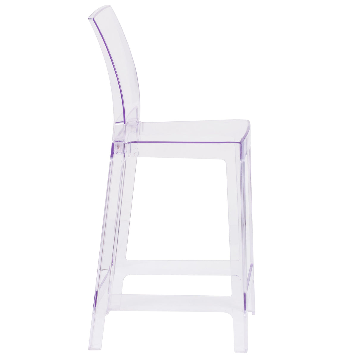 Flash Furniture OW-SQUAREBACK-24-GG Ghost Counter Stool with Square Back in Transparent Crystal - Wedding Chairs - View 7