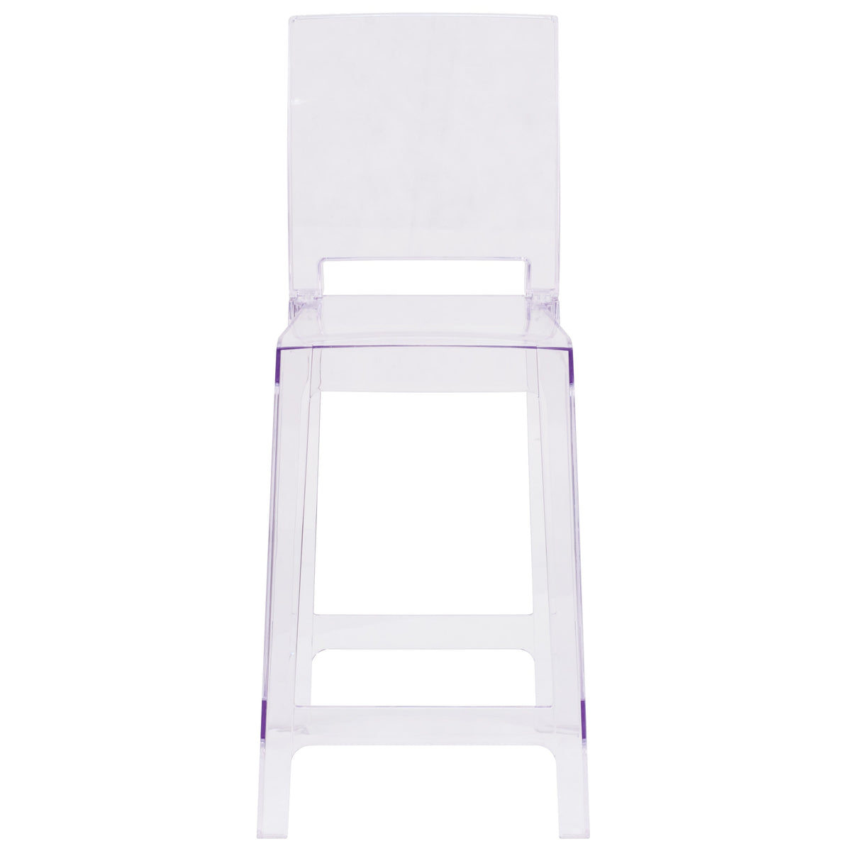 Flash Furniture OW-SQUAREBACK-24-GG Ghost Counter Stool with Square Back in Transparent Crystal - Wedding Chairs - View 8