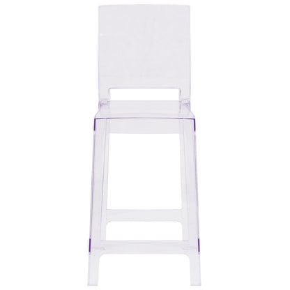 Flash Furniture OW-SQUAREBACK-24-GG Ghost Counter Stool with Square Back in Transparent Crystal - Wedding Chairs - View 8