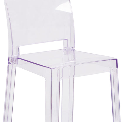 Flash Furniture OW-SQUAREBACK-24-GG Ghost Counter Stool with Square Back in Transparent Crystal - Wedding Chairs - View 9