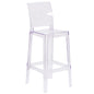Flash Furniture OW-SQUAREBACK-29-GG Ghost Barstool with Square Back in Transparent Crystal - Wedding Chairs - Main view
