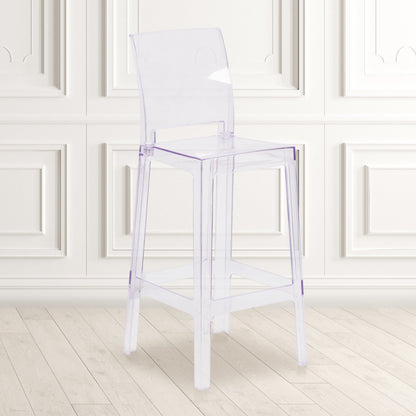 Flash Furniture OW-SQUAREBACK-29-GG Ghost Barstool with Square Back in Transparent Crystal - Wedding Chairs - View 2