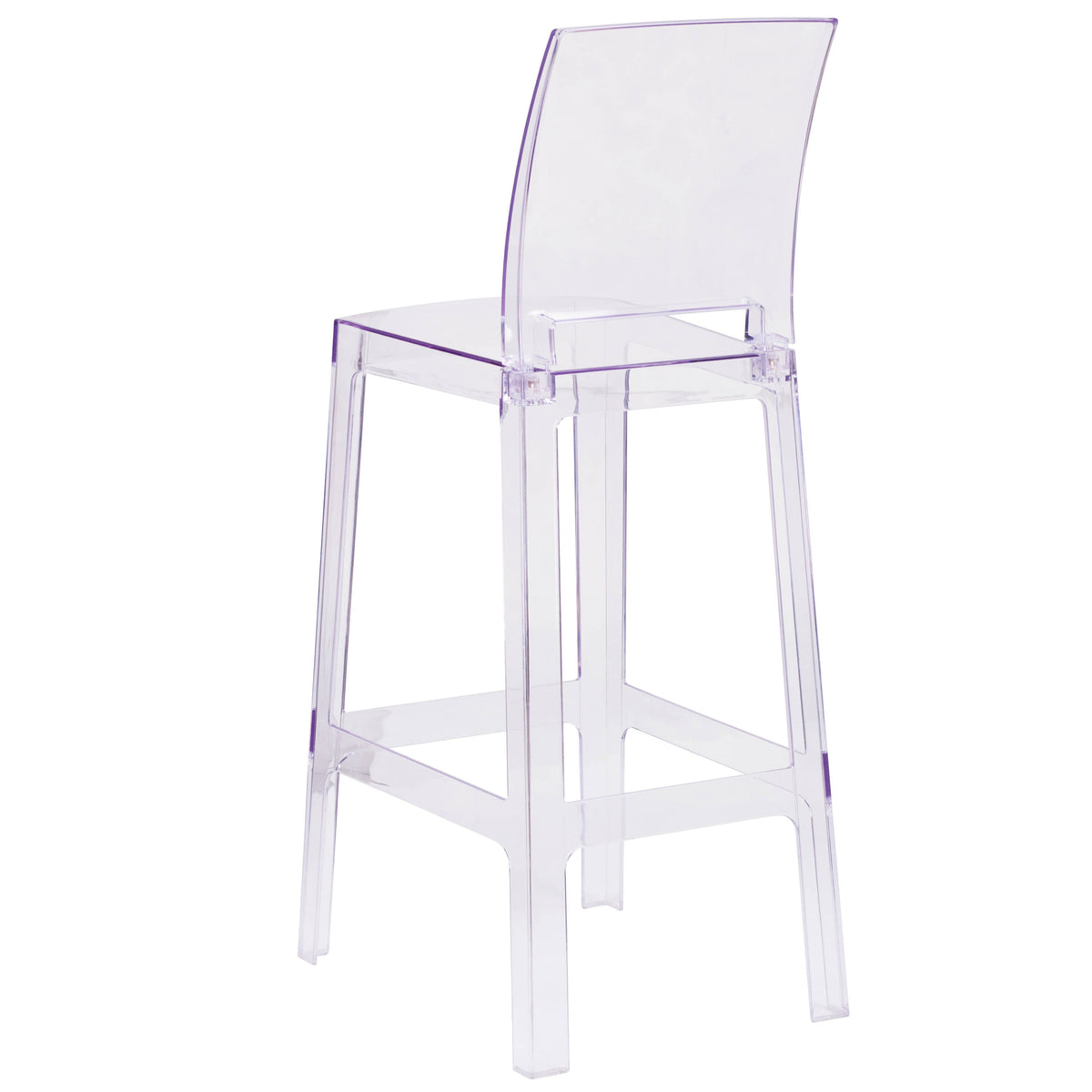 Flash Furniture OW-SQUAREBACK-29-GG Ghost Barstool with Square Back in Transparent Crystal - Wedding Chairs - View 5