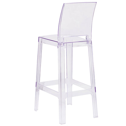 Flash Furniture OW-SQUAREBACK-29-GG Ghost Barstool with Square Back in Transparent Crystal - Wedding Chairs - View 5
