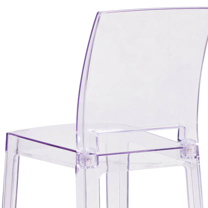 Flash Furniture OW-SQUAREBACK-29-GG Ghost Barstool with Square Back in Transparent Crystal - Wedding Chairs - View 6