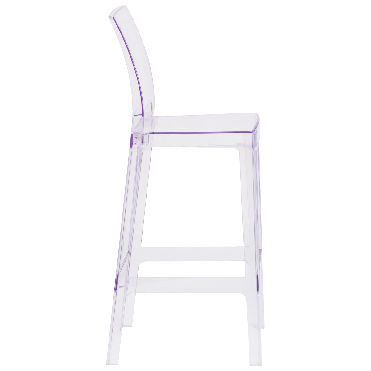 Flash Furniture OW-SQUAREBACK-29-GG Ghost Barstool with Square Back in Transparent Crystal - Wedding Chairs - View 7
