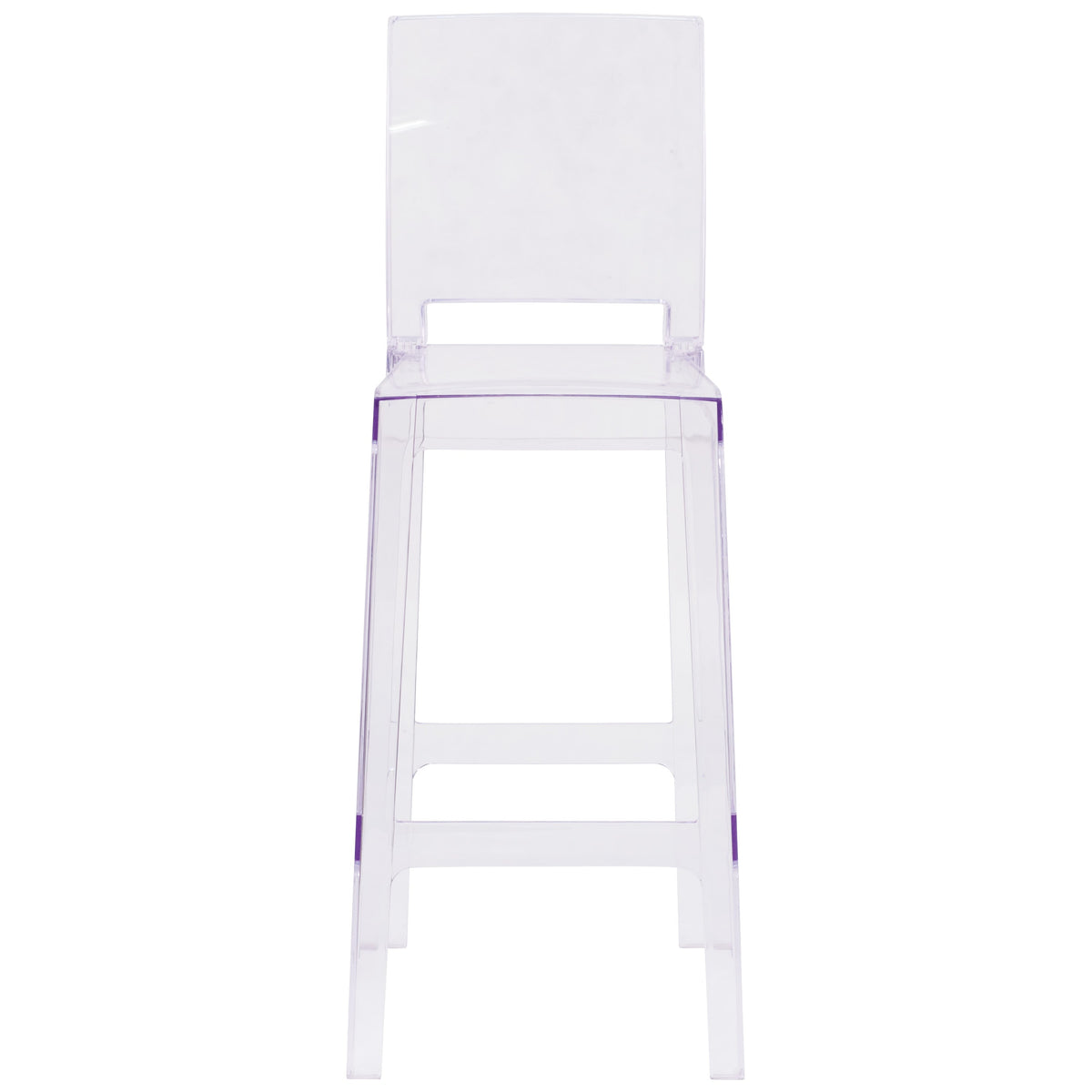 Flash Furniture OW-SQUAREBACK-29-GG Ghost Barstool with Square Back in Transparent Crystal - Wedding Chairs - View 8