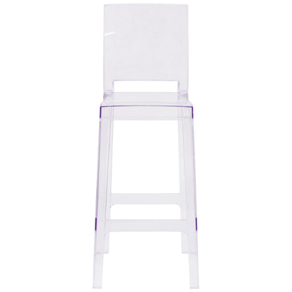 Flash Furniture OW-SQUAREBACK-29-GG Ghost Barstool with Square Back in Transparent Crystal - Wedding Chairs - View 8