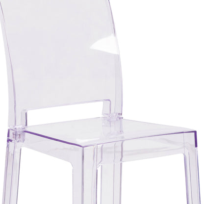 Flash Furniture OW-SQUAREBACK-29-GG Ghost Barstool with Square Back in Transparent Crystal - Wedding Chairs - View 9