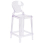 Flash Furniture OW-TEARBACK-24-GG Ghost Counter Stool with Tear Back in Transparent Crystal - Wedding Chairs - Main view