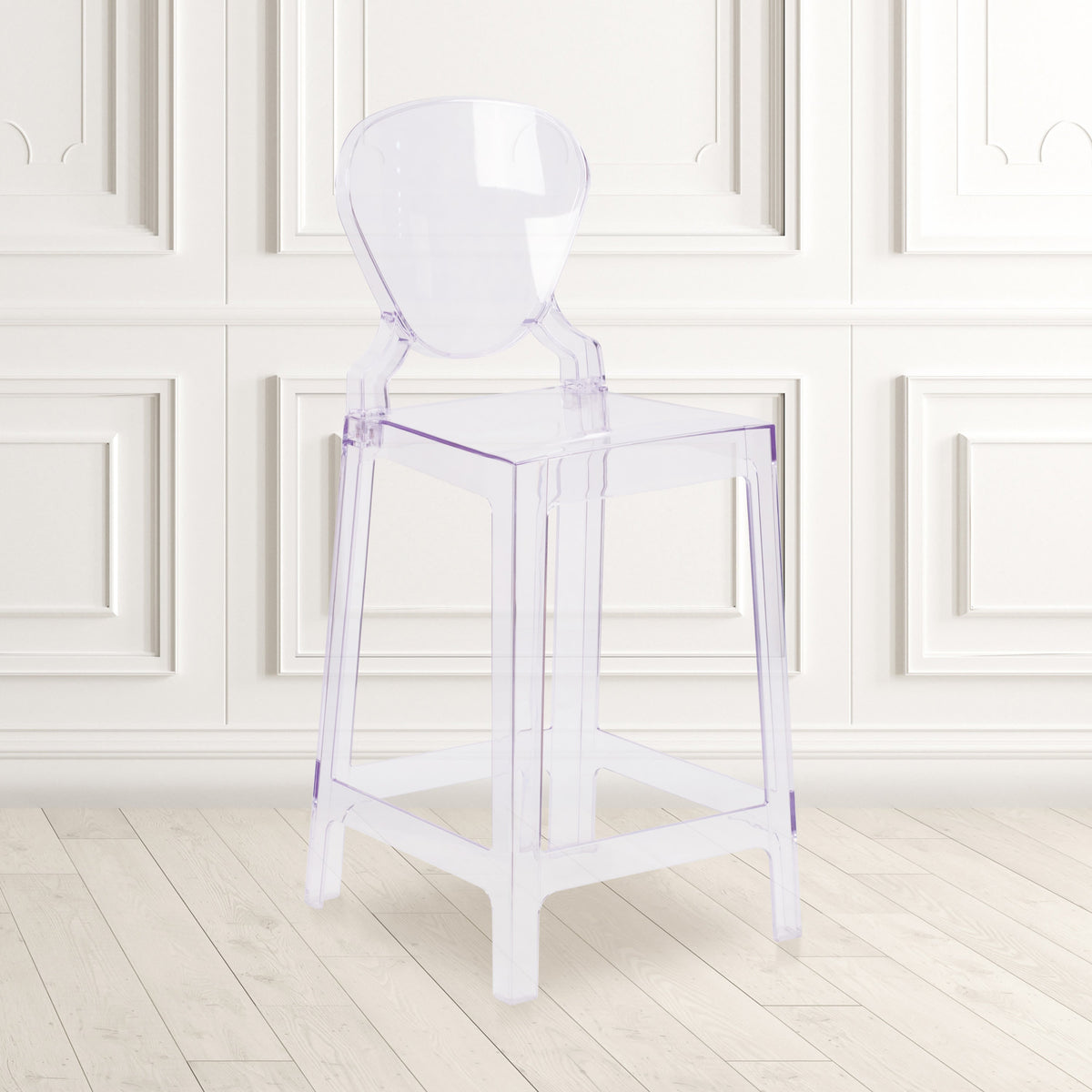 Flash Furniture OW-TEARBACK-24-GG Ghost Counter Stool with Tear Back in Transparent Crystal - Wedding Chairs - View 2