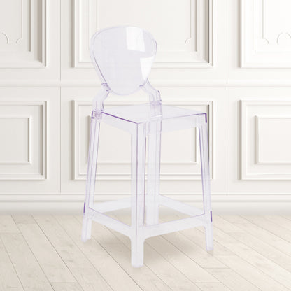 Flash Furniture OW-TEARBACK-24-GG Ghost Counter Stool with Tear Back in Transparent Crystal - Wedding Chairs - View 2