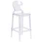 Flash Furniture OW-TEARBACK-29-GG Ghost Barstool with Tear Back in Transparent Crystal - Wedding Chairs - Main view