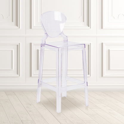 Flash Furniture OW-TEARBACK-29-GG Ghost Barstool with Tear Back in Transparent Crystal - Wedding Chairs - View 2