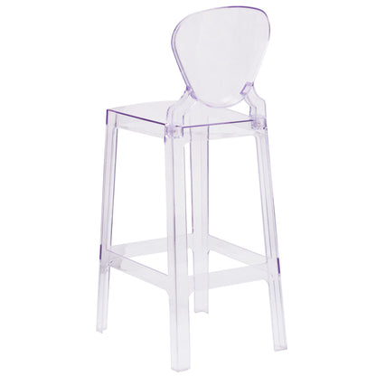 Flash Furniture OW-TEARBACK-29-GG Ghost Barstool with Tear Back in Transparent Crystal - Wedding Chairs - View 3