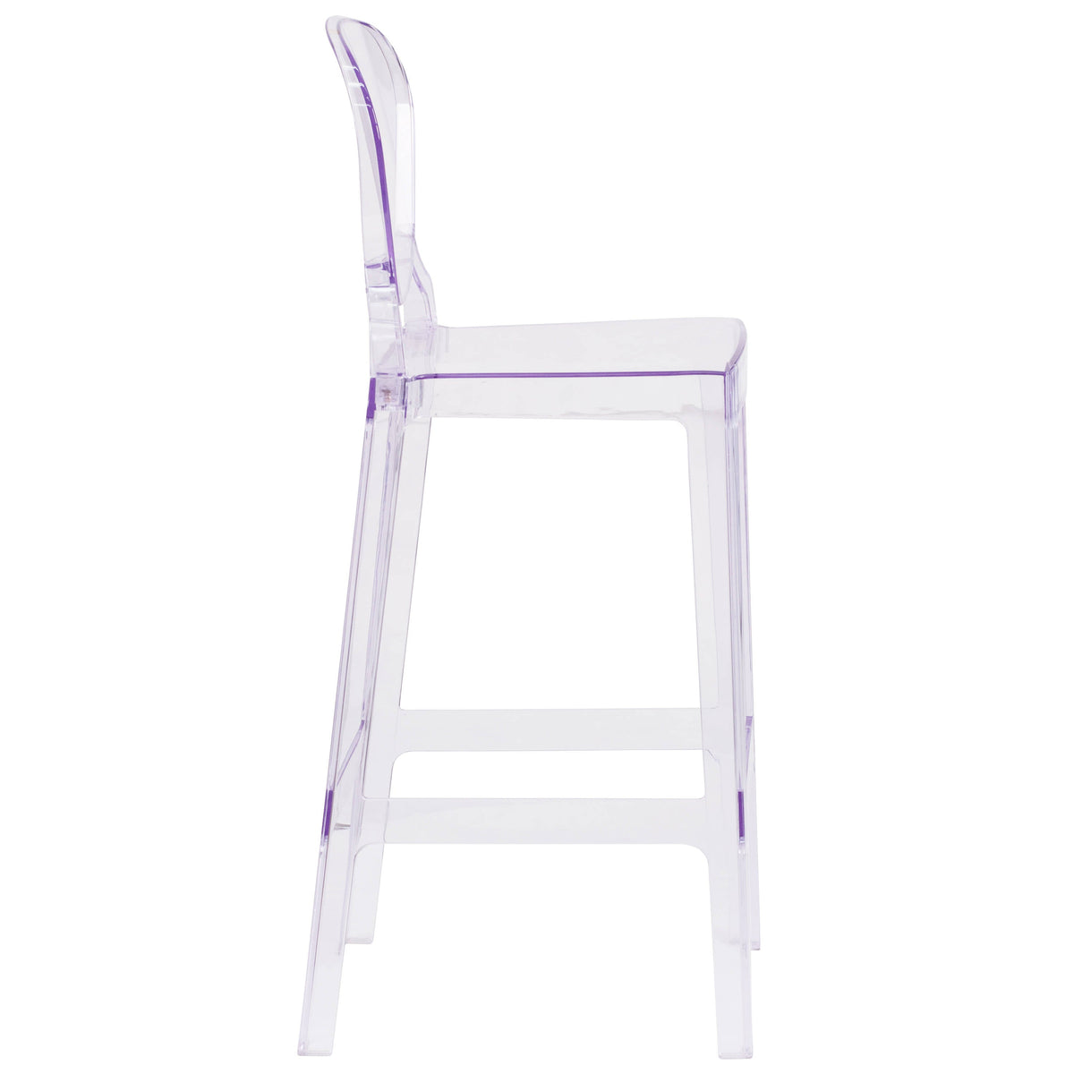 Flash Furniture OW-TEARBACK-29-GG Ghost Barstool with Tear Back in Transparent Crystal - Wedding Chairs - View 4