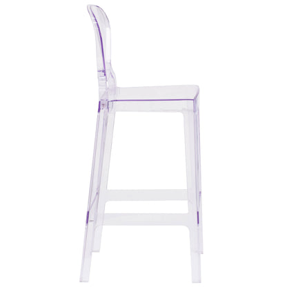 Flash Furniture OW-TEARBACK-29-GG Ghost Barstool with Tear Back in Transparent Crystal - Wedding Chairs - View 4