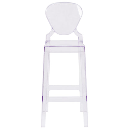 Flash Furniture OW-TEARBACK-29-GG Ghost Barstool with Tear Back in Transparent Crystal - Wedding Chairs - View 5