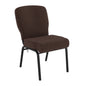 Flash Furniture PCRCB-106 Signature Elite Java Church Chair - 20 in. Wide (Java Fabric/Black Textured Frame) - Main view