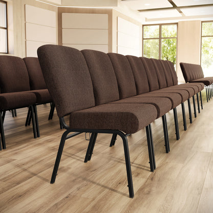 Flash Furniture PCRCB-106 Signature Elite Java Church Chair - 20 in. Wide (Java Fabric/Black Textured Frame) - View 2