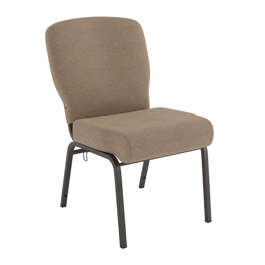 Flash Furniture PCRCB-122 Tan Speckle Church Chair - 20 in. Wide (Tan Speckle Fabric/Black Textured Frame) - Main view