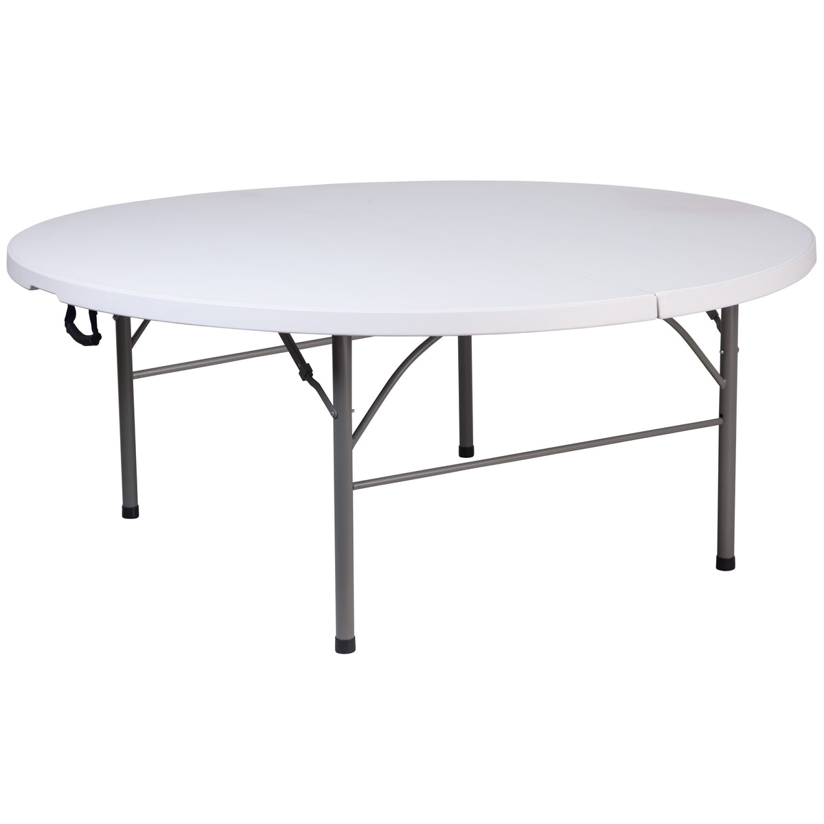 Flash Furniture RB-183RFH-GG 5.89-Foot Round Bi-Fold Granite White Plastic Banquet Folding Table with Handle - Main view