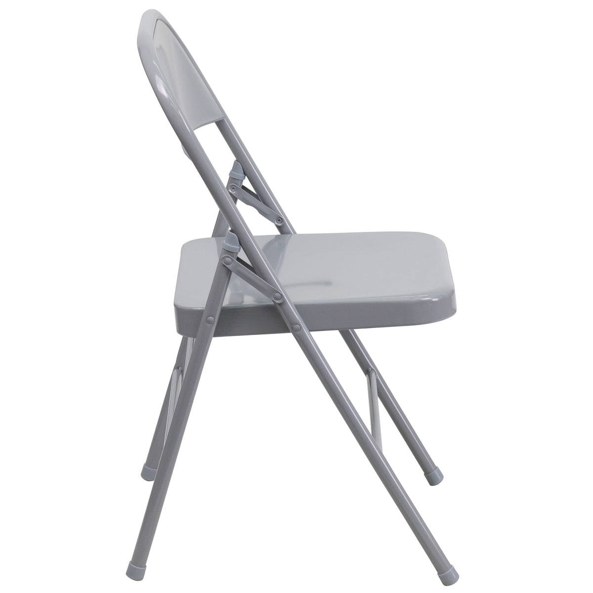 Flash Furniture RB-1860-1-GG 5-Foot Plastic Folding Training Table Set with 2 Gray Metal Folding Chairs - View 4