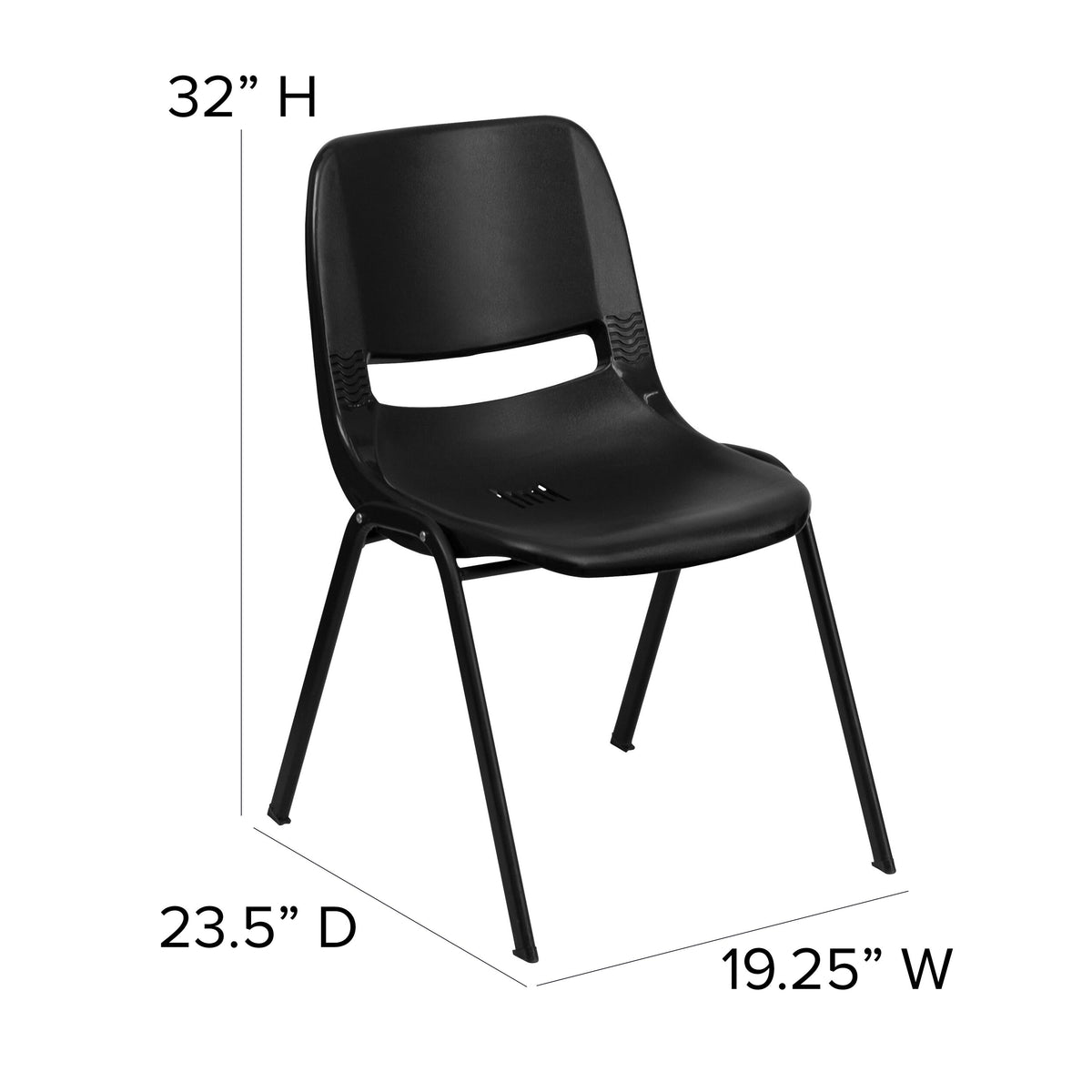 Flash Furniture RB-1860-2-GG 5-Foot Plastic Folding Training Table Set with 2 Black Plastic Stack Chairs - View 3