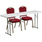 Flash Furniture RB-1872-1-GG 6-Foot Plastic Folding Training Table Set with 2 Crown Back Stack Chairs - Main view
