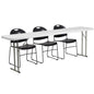 Flash Furniture RB-1896-1-GG 8-Foot Plastic Folding Training Table Set with 3 Black Plastic Stack Chairs - Main view