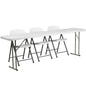 Flash Furniture RB-1896-2-GG 8-Foot Plastic Folding Training Table Set with 3 White Plastic Folding Chairs - Main view