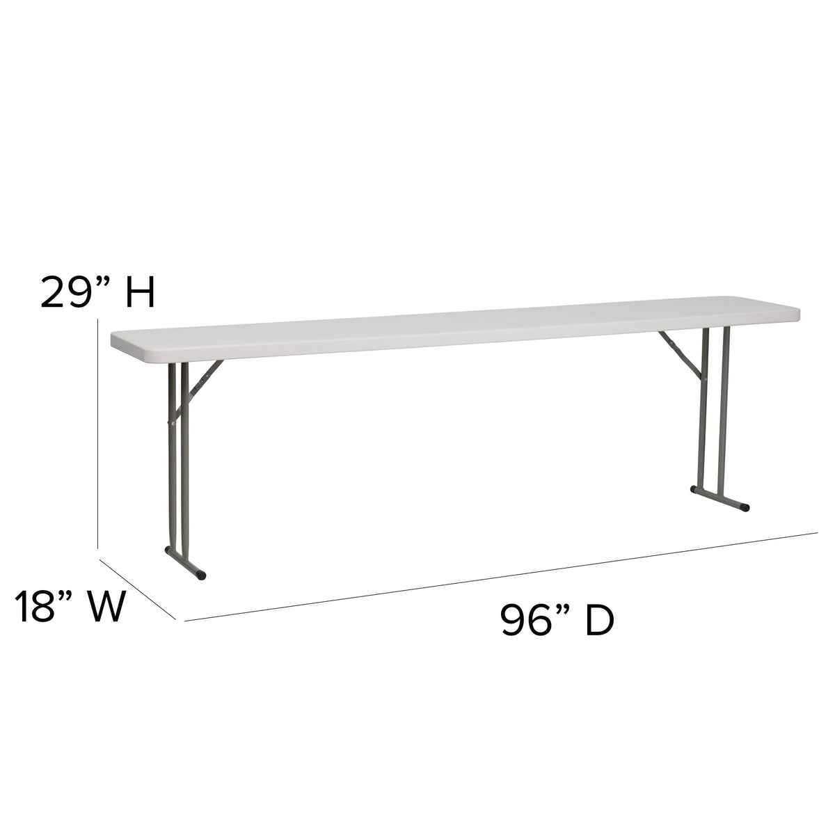 Flash Furniture RB-1896-GG 8-Foot Rectangle Granite White Plastic Folding Training / Seminar Table - View 3