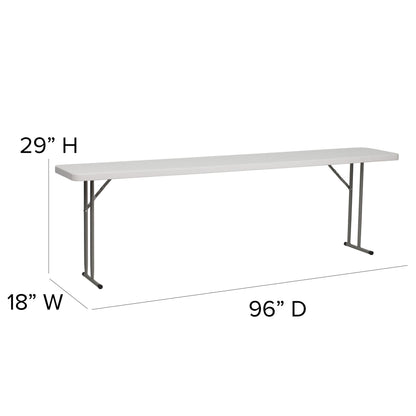 Flash Furniture RB-1896-GG 8-Foot Rectangle Granite White Plastic Folding Training / Seminar Table - View 3
