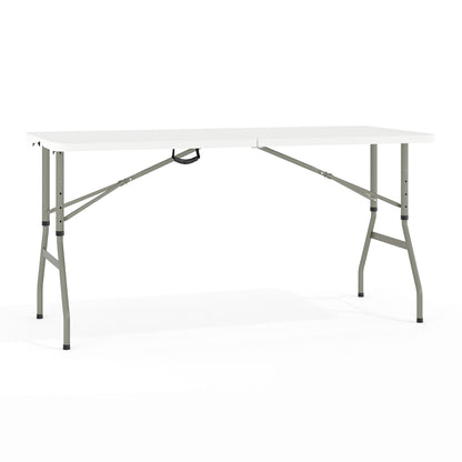 Flash Furniture RB-3050FH-ADJ-GG 5-Foot Height Adjustable Bi-Fold Granite White Plastic Folding Table with Handle - Main view