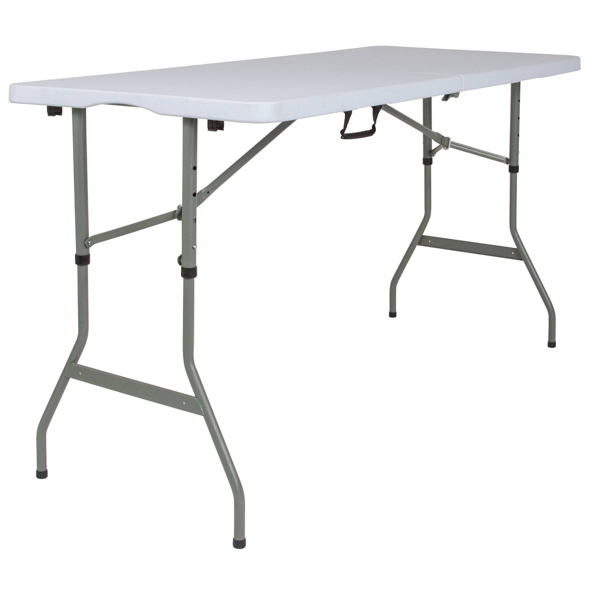 Flash Furniture RB-3050FH-ADJ-GG 5-Foot Height Adjustable Bi-Fold Granite White Plastic Folding Table with Handle - View 5
