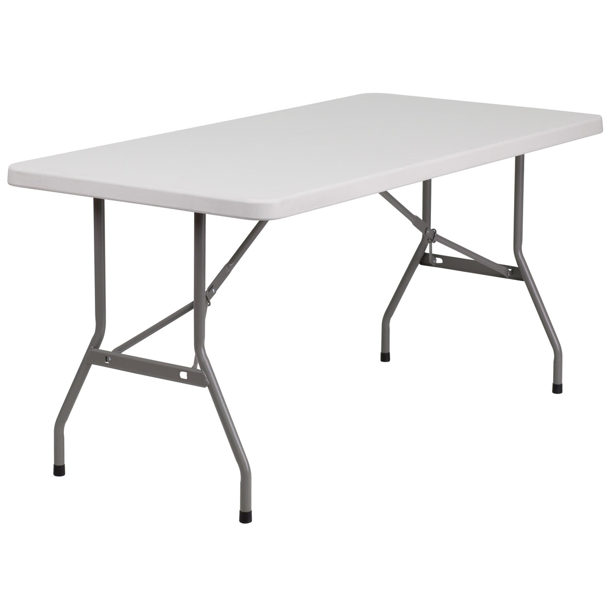 Flash Furniture RB-3060-GG 5-Foot Granite White Plastic Folding Table - Banquet / Event Folding Table - Main view