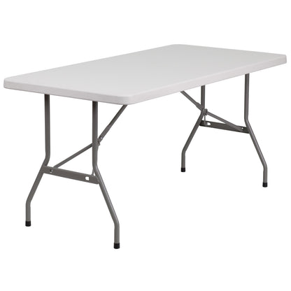 Flash Furniture RB-3060-GG 5-Foot Granite White Plastic Folding Table - Banquet / Event Folding Table - Main view