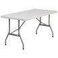 Flash Furniture RB-3060-GG 5-Foot Granite White Plastic Folding Table - Banquet / Event Folding Table - Main view