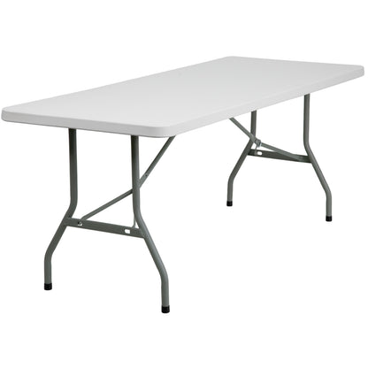Flash Furniture RB-3072-GG 6-Foot Granite White Plastic Folding Table - Banquet / Event Folding Table - Main view