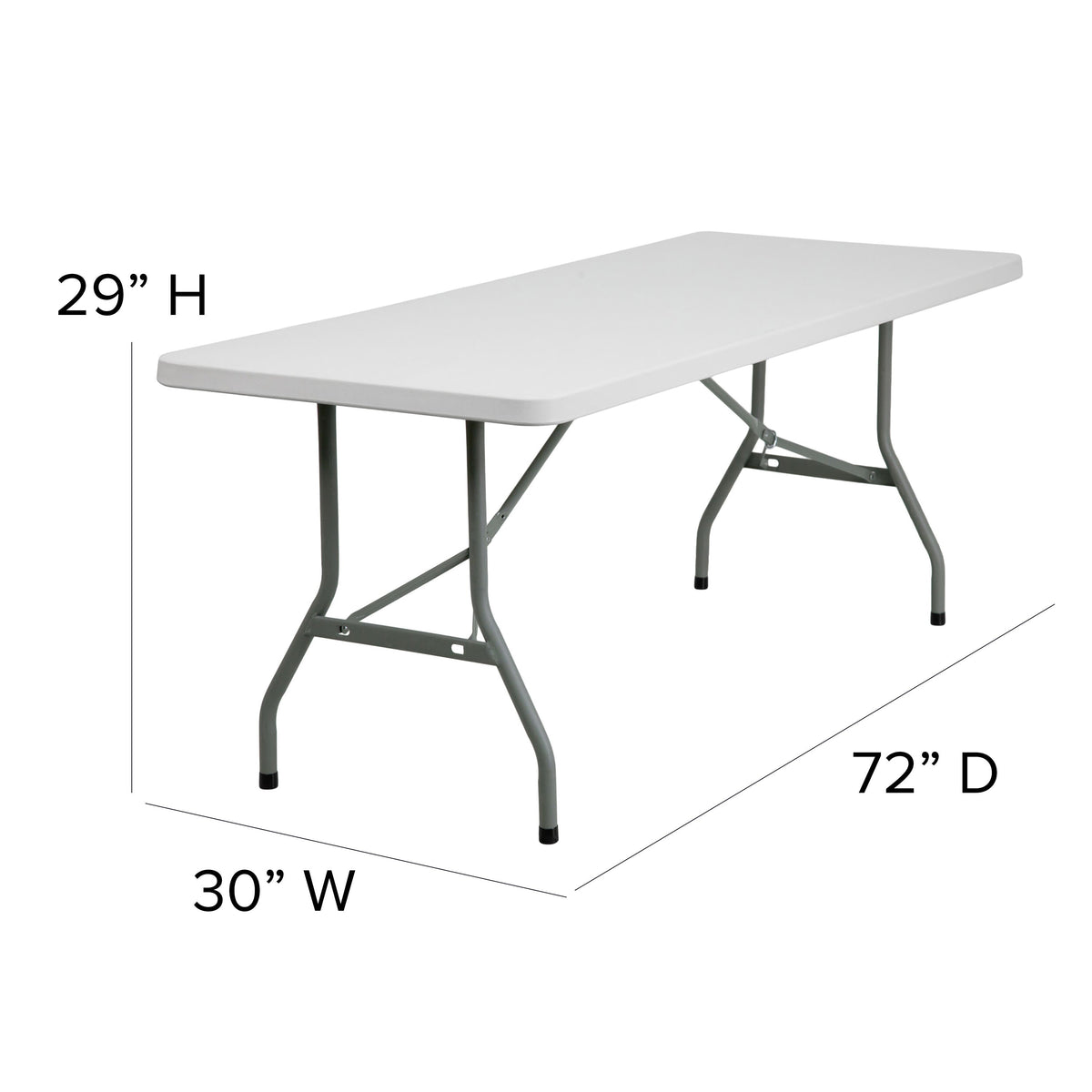 Flash Furniture RB-3072-GG 6-Foot Granite White Plastic Folding Table - Banquet / Event Folding Table - View 4