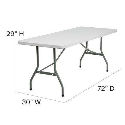 Flash Furniture RB-3072-GG 6-Foot Granite White Plastic Folding Table - Banquet / Event Folding Table - View 4