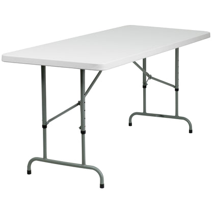 Flash Furniture RB-3072ADJ-GG 6-Foot Height Adjustable Granite White Plastic Folding Event Table - Main view