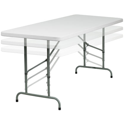 Flash Furniture RB-3072ADJ-GG 6-Foot Height Adjustable Granite White Plastic Folding Event Table - View 5