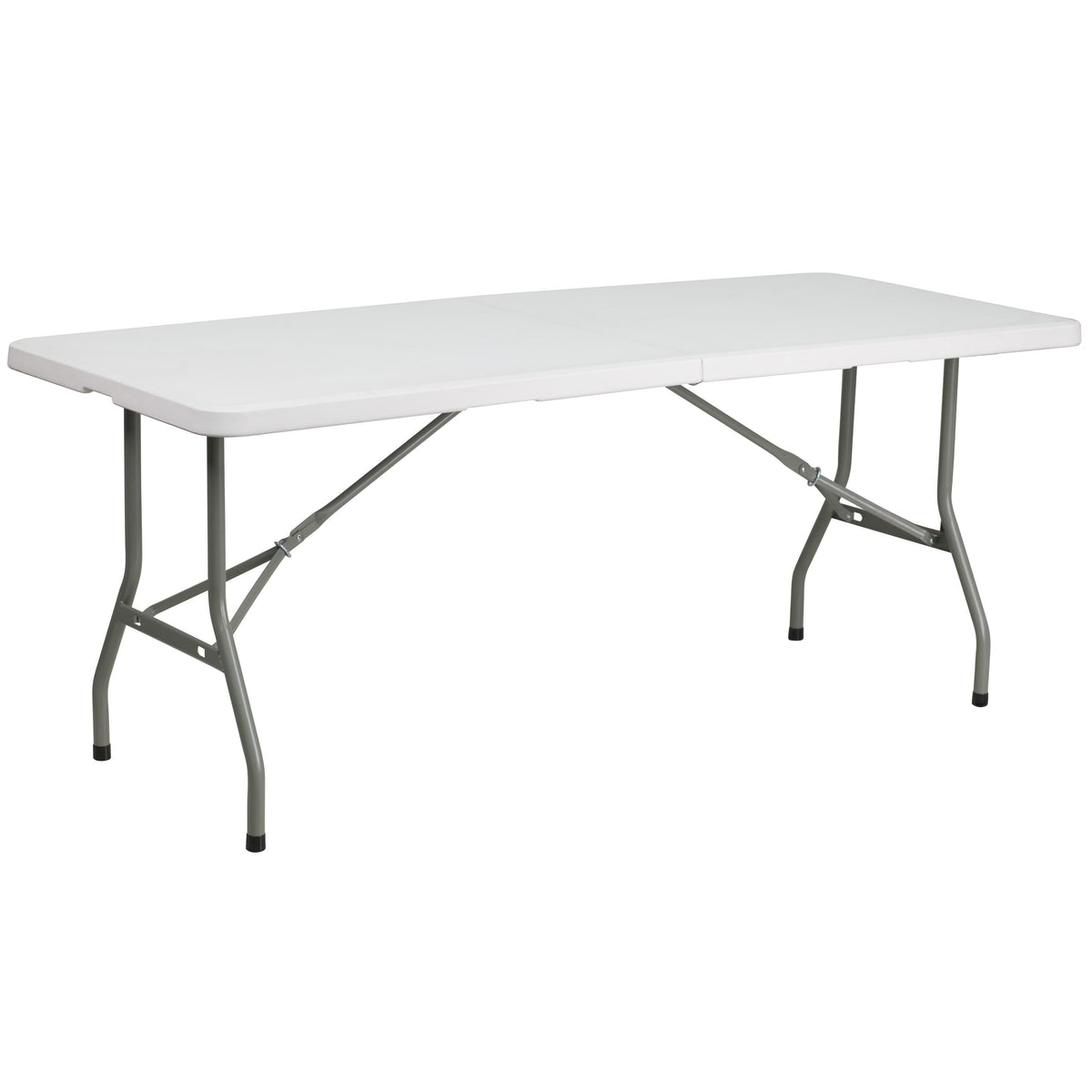 Flash Furniture RB-3072FH-GG 6-Foot Bi-Fold Granite White Plastic Folding Table with Carrying Handle - Main view