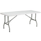 Flash Furniture RB-3072FH-GG 6-Foot Bi-Fold Granite White Plastic Folding Table with Carrying Handle - Main view