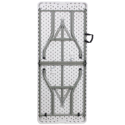 Flash Furniture RB-3072FH-GG 6-Foot Bi-Fold Granite White Plastic Folding Table with Carrying Handle - View 6
