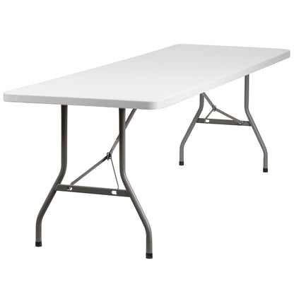 Flash Furniture RB-3096-GG 8-Foot Granite White Plastic Folding Table - Banquet / Event Folding Table - Main view